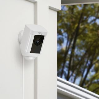 Ring Spotlight Cam attached to an exterior wall