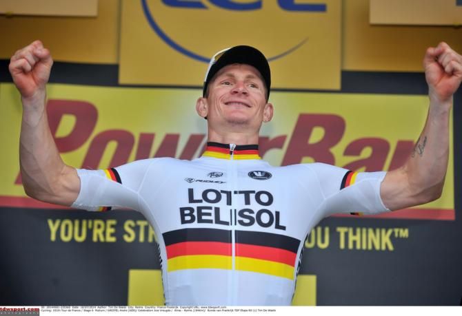 A very happy Andre Greipel on the podium