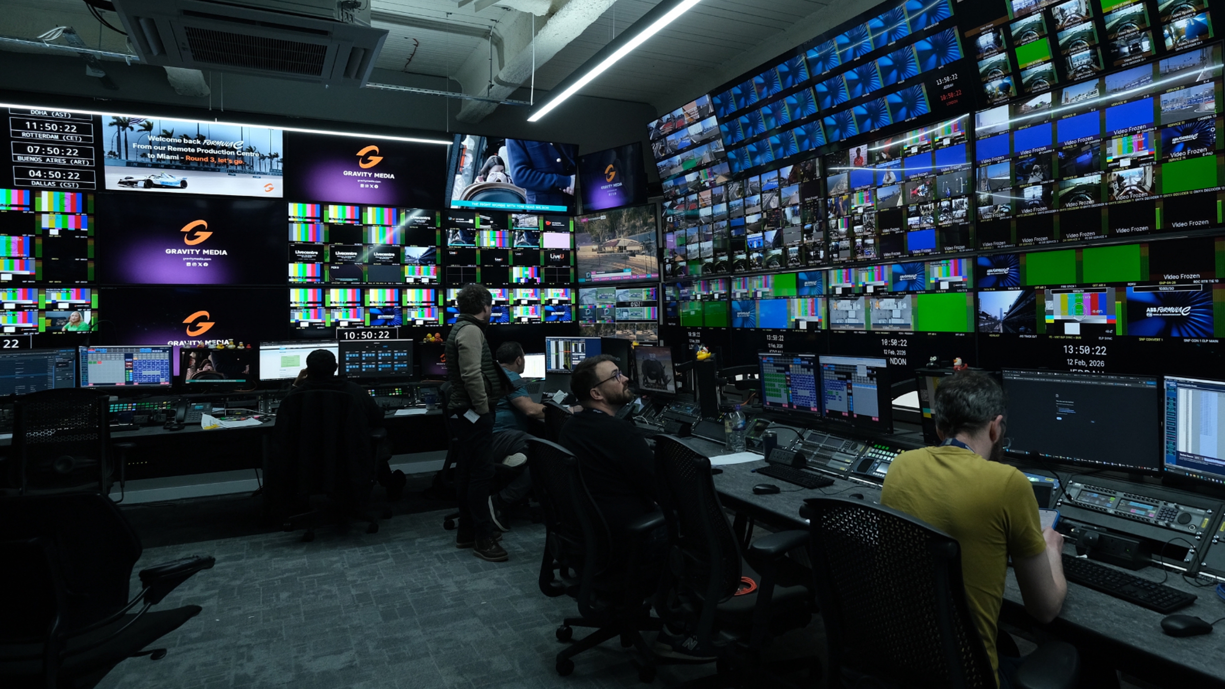 Expanded control room in the Gravity Media West London production center