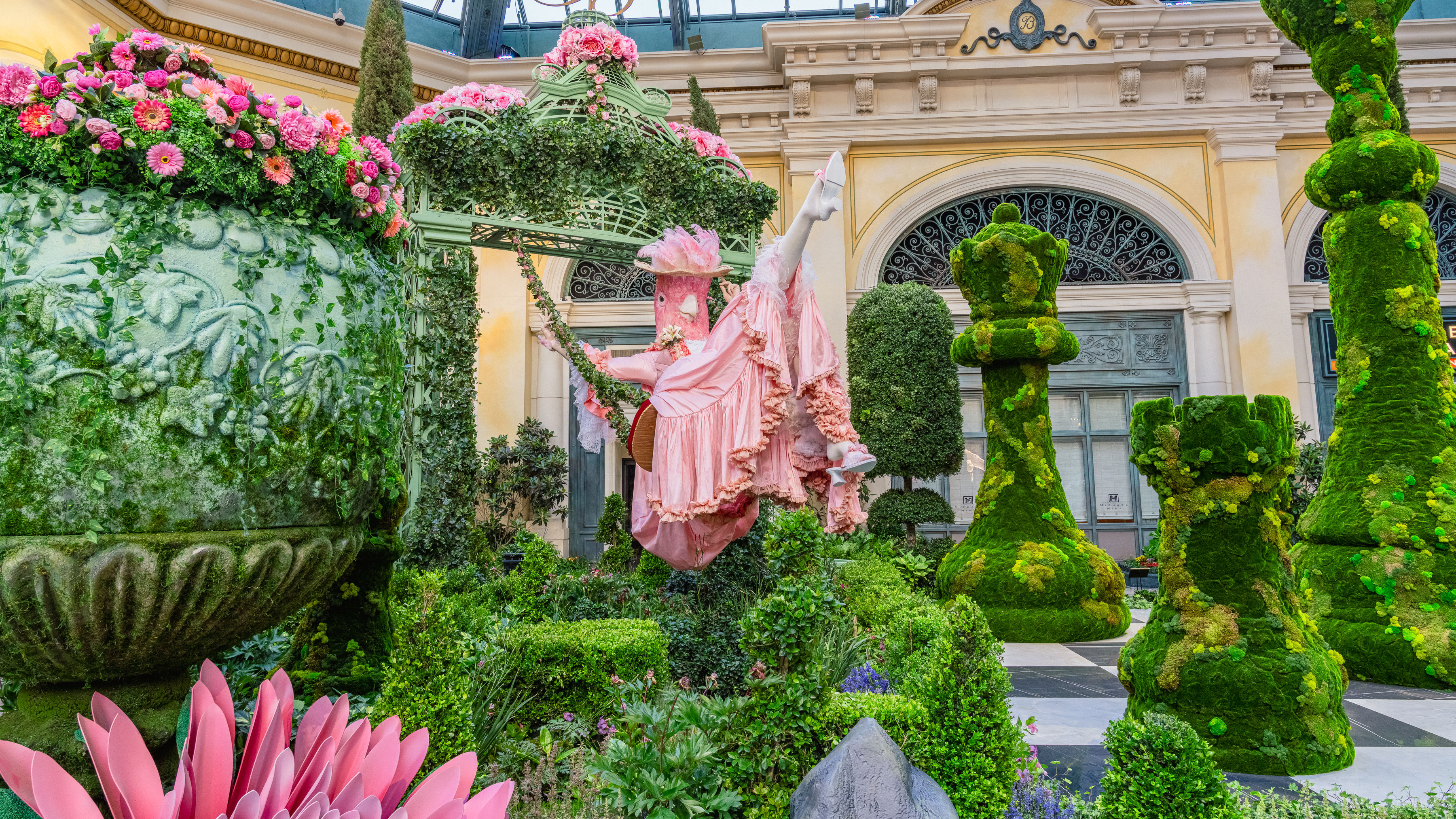 A floral display inside the Bellagio Conservatory