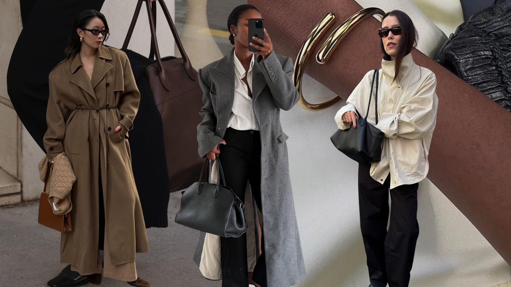 Influencers wearing winter capsule wardrobe essentials.