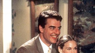 chris noth and sarah jessica parker star in sex and the city the man, the myth, the viagra episode 1999 paramount pictures