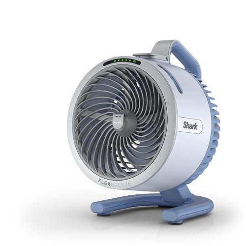 Shark Flexbreeze Hydrogo Cordless Fan, Powerful Portable Fan With Misting, Indoor & Outdoor Cooling, Quiet & Durable, Compact & Lightweight, Up to 20m Airflow, Glacier Fa050ukbl