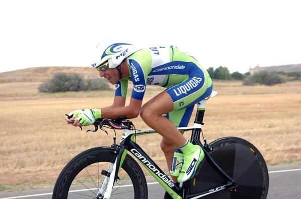 Vincenzo Nibali (Liquigas - Doimo) finished 15th in the time trial and moved back in to the leader's jersey.