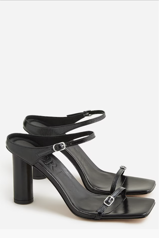 Rounded-Heel Sandals in Leather