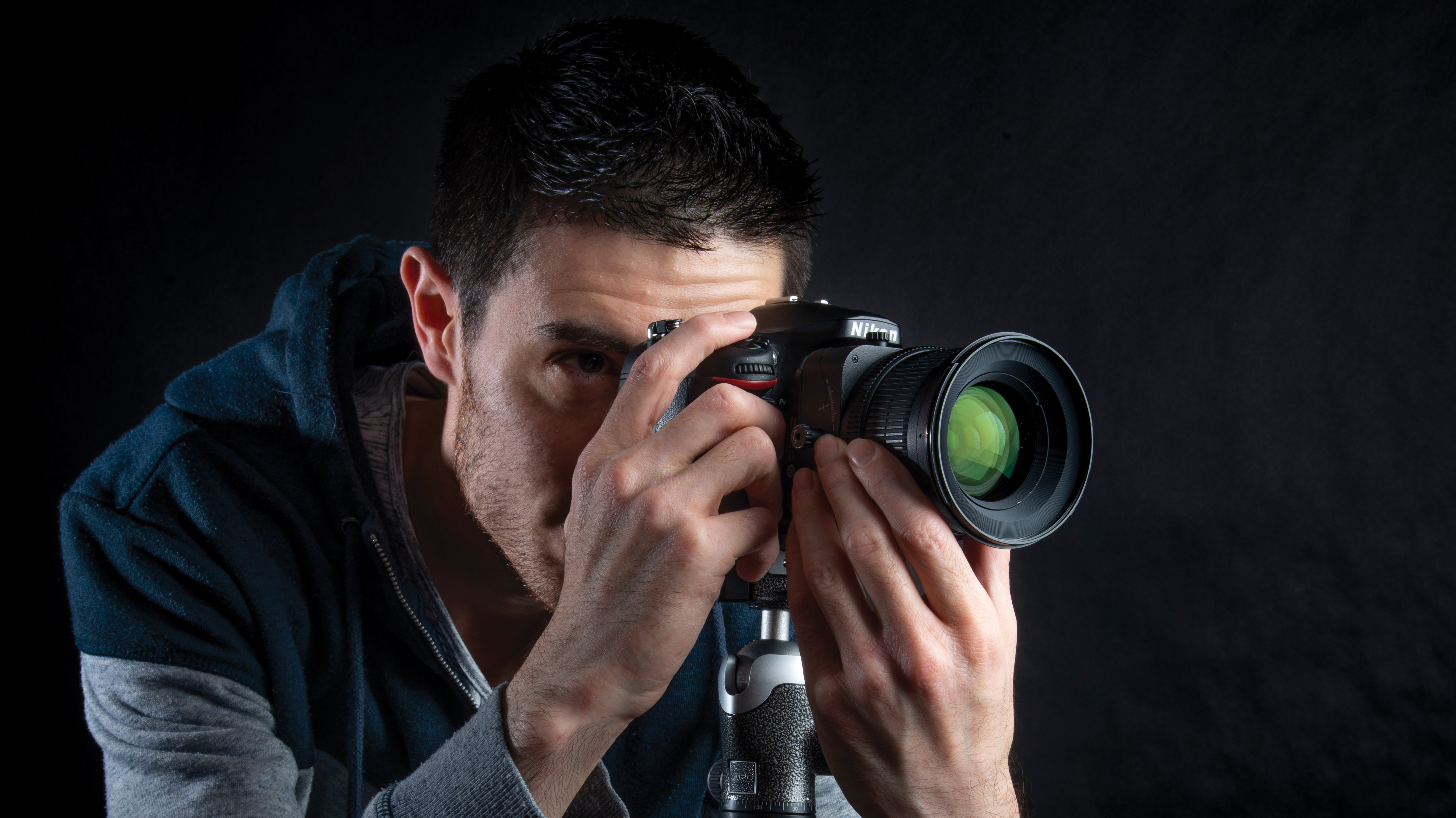 Photographer Peter Fenech using a tilt-shift lens