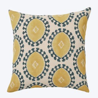 yellow patterned cushion