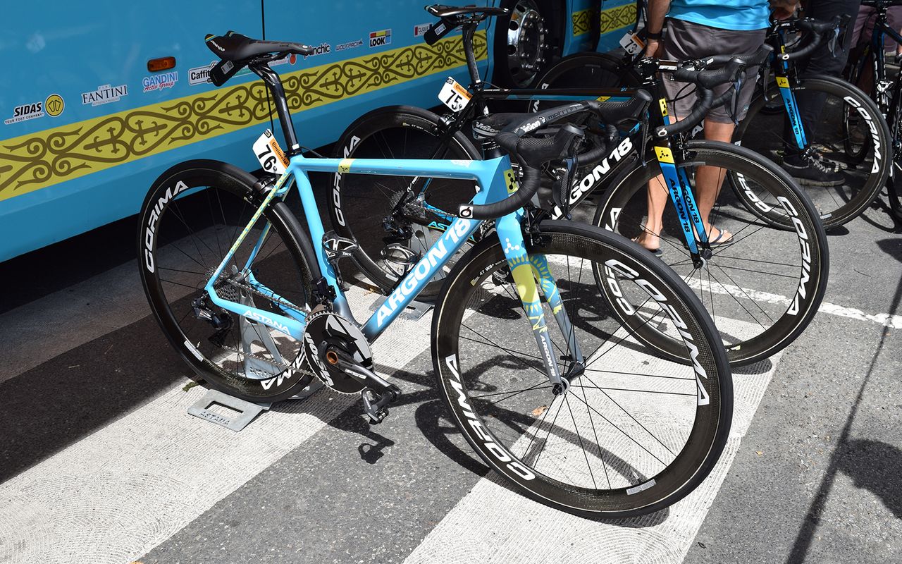 Alexey Lutsenko's custom painted Argon 18 Gallium Pro celebrates his Kazakh national champion's title