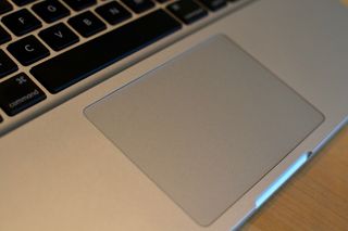 The trackpad on the Mac