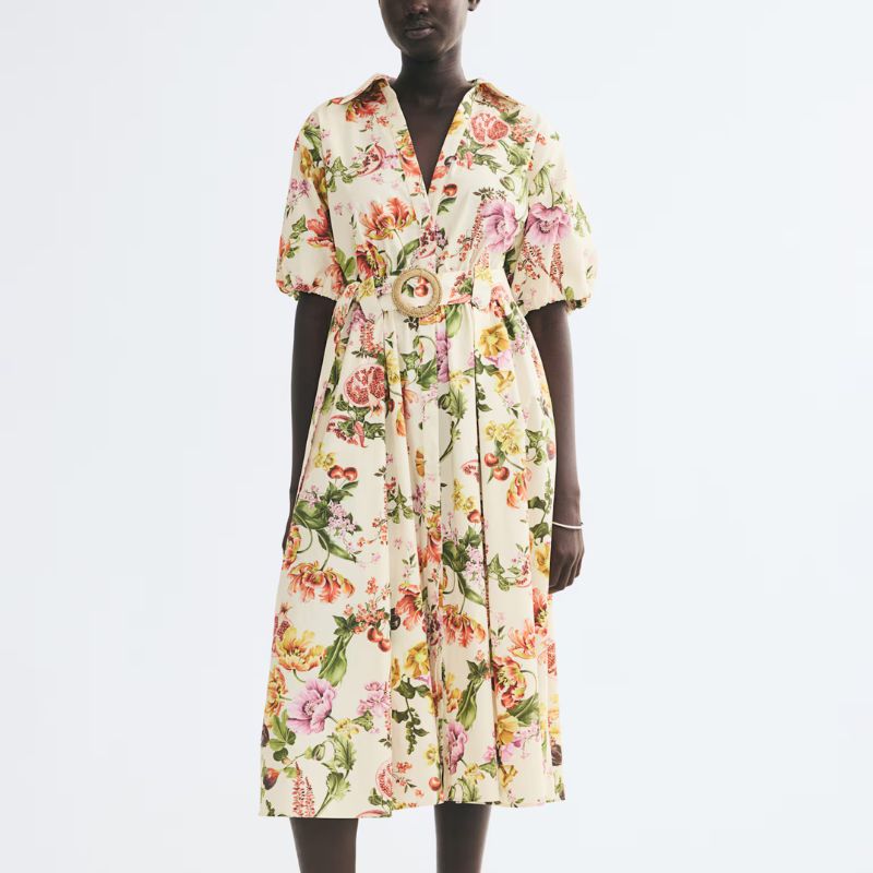 H&amp;amp;M, Belted Cotton Shirt Dress