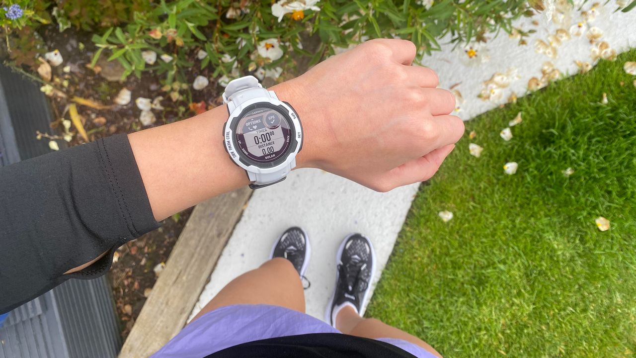 Fit&amp;Well writer wearing the Garmin Instinct Solar watch