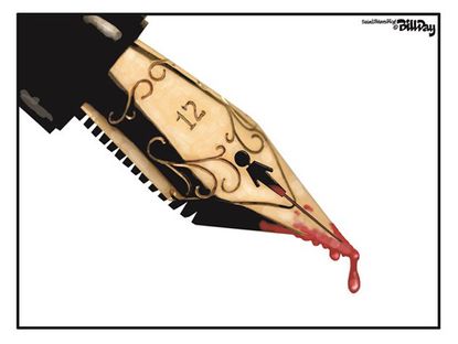 Editorial cartoon Charlie Hebdo free speech
