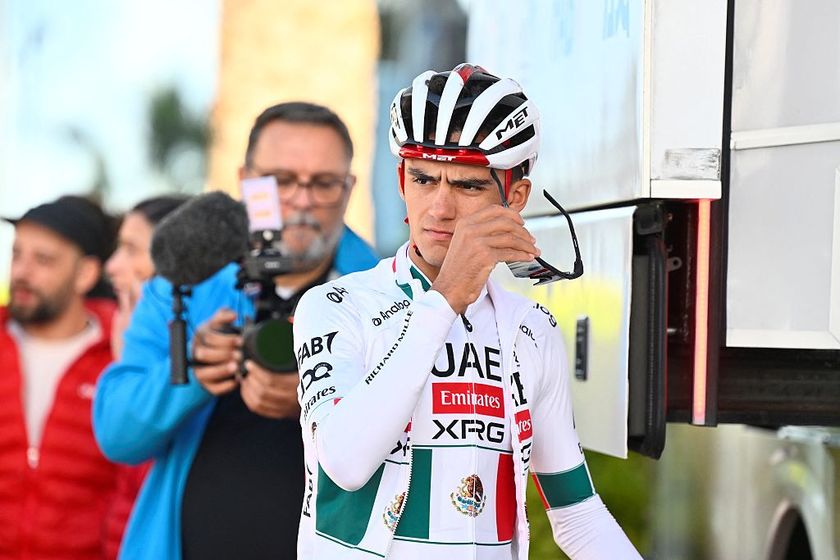 UAE Team Emirate - XRG team&#039;s Mexican rider Isaac del Toro prepares prior a training session in Benidorm, eastern Spain, on December 13, 2025. (Photo by Jose JORDAN / AFP via Getty Images)