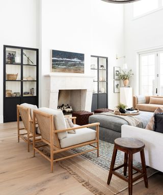 White living room with darker accents