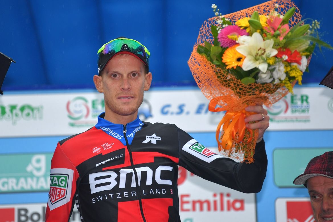 Alessandro De Marchi on the podium