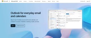 Microsoft Outlook main page