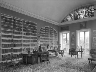 View of Sir Richard Colt Hoare’s library at Stourhead in Wiltshire.