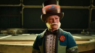 Top hat guy in nice suit addresses Camera in outer worlds 2