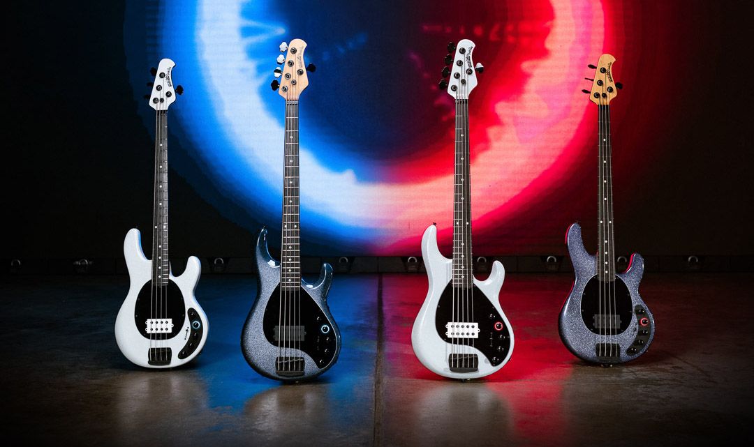 Ernie Ball Music Man&#039;s 2022 collection of DarkRay bass guitars