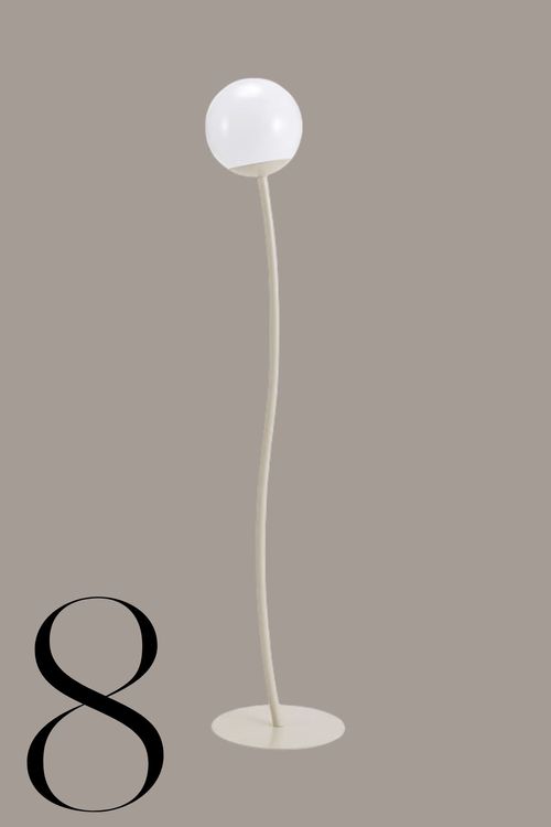 SOLVINDEN Solar-Powered Outdoor Floor Lamp in Beige