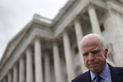 Senator John McCain outside the Capitol