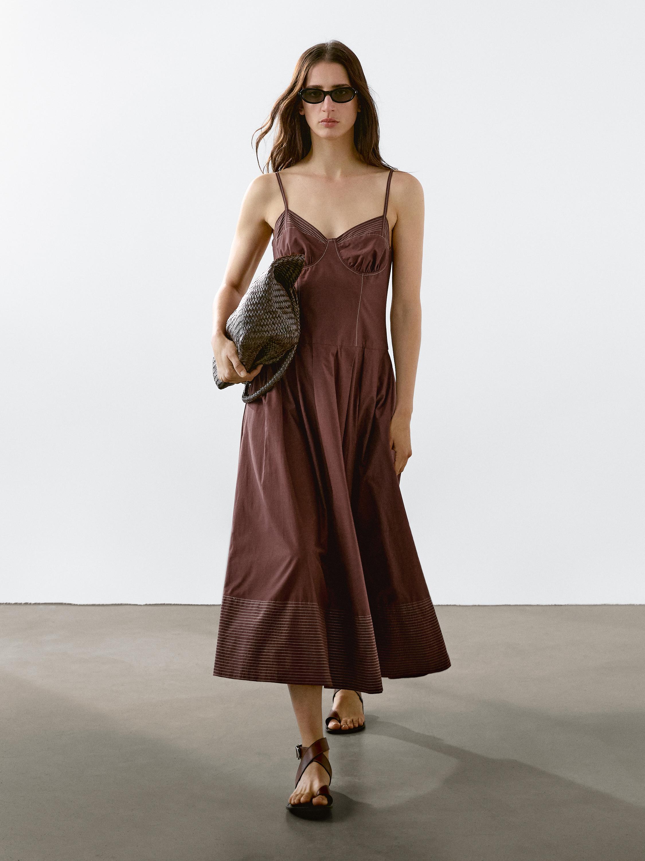 Massimo Dutti, Bodice Dress With Contrast Seams