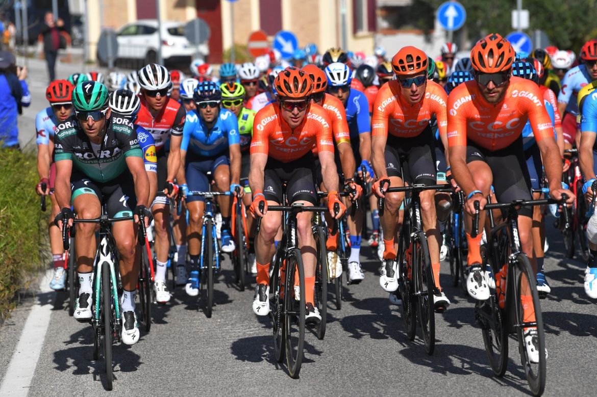 CCC Team at the head of the peloton