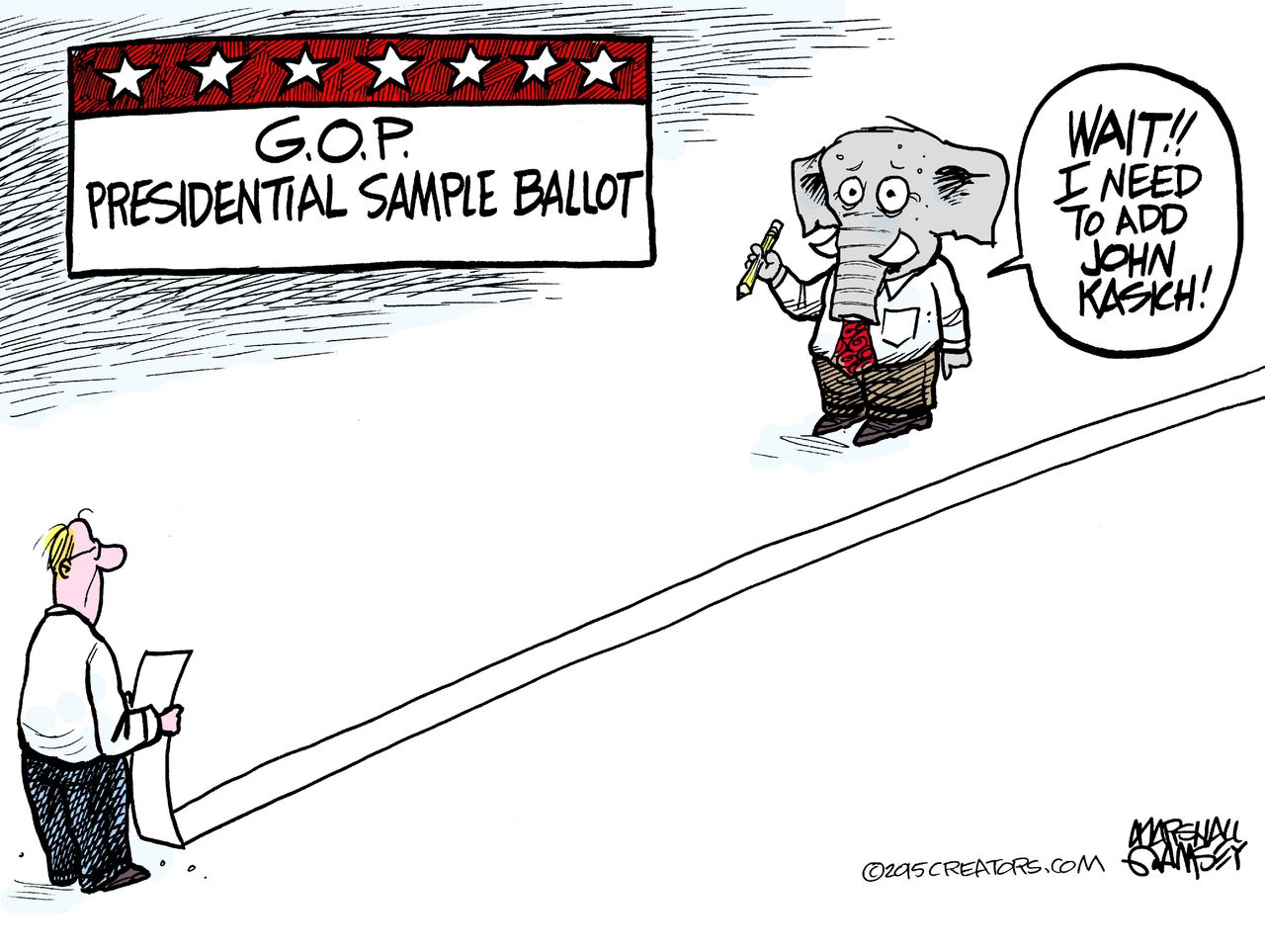 Political cartoon U.S. GOP Kasich