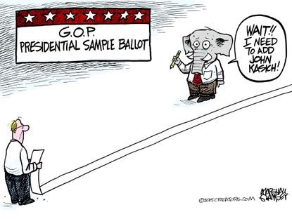 Political cartoon U.S. GOP Kasich