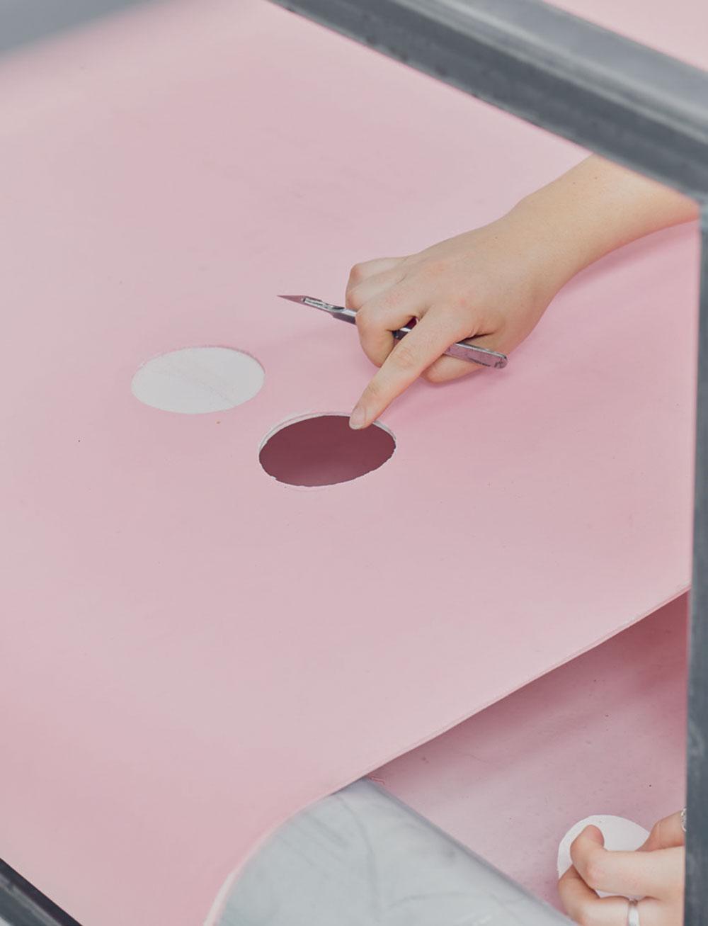 Holly Hendry cutting out shapes for The Dump is Full of Images