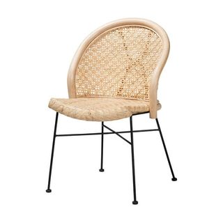 Bali & Pari Lisa Rattan Boho Dining Chair, Natural Brown