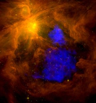 Huge Stars Seen as Source of Glowing Gas