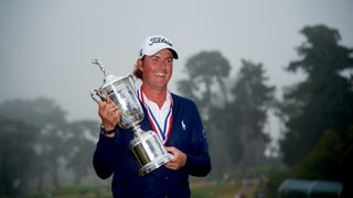 Webb Simpson with the US Open trophy after his win in the 2012 tournament