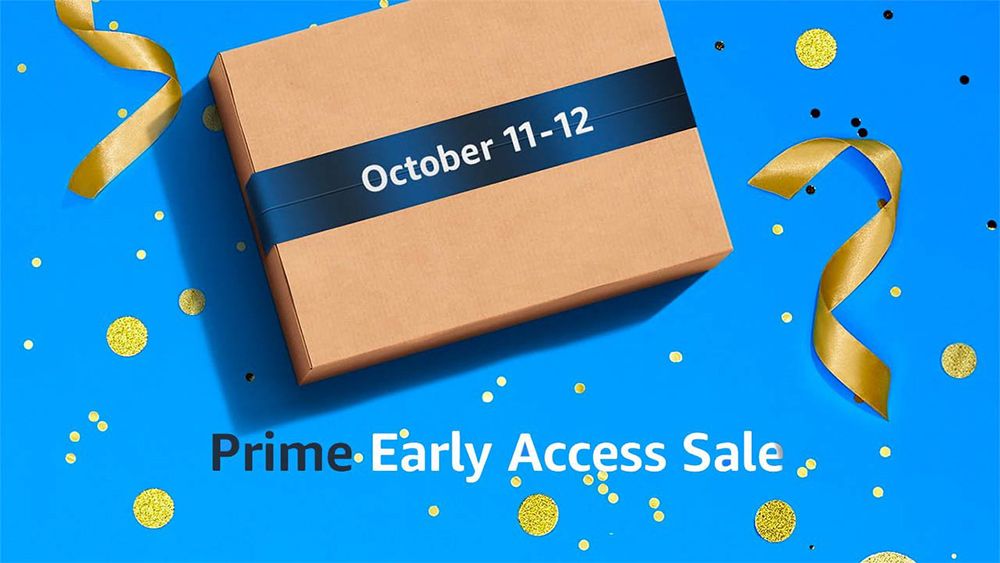 A parcel on a blue background. Text reads Prime Early Access Sale October 11 - 12