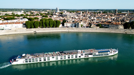 Riverside Luxury Cruises boat on the Rhone. 