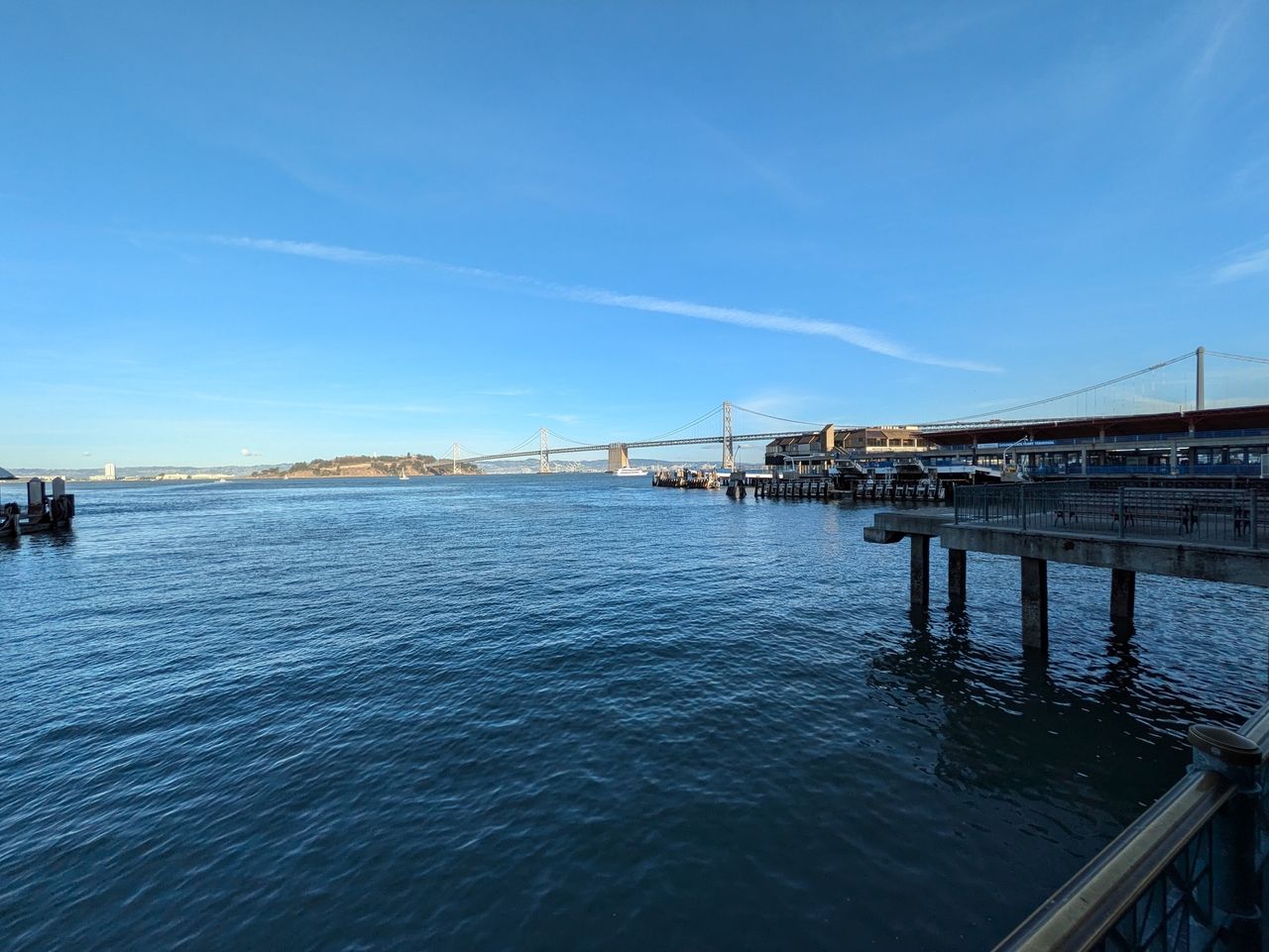 Ultrawide shot of Bay Bridge shot by Pixel 8a