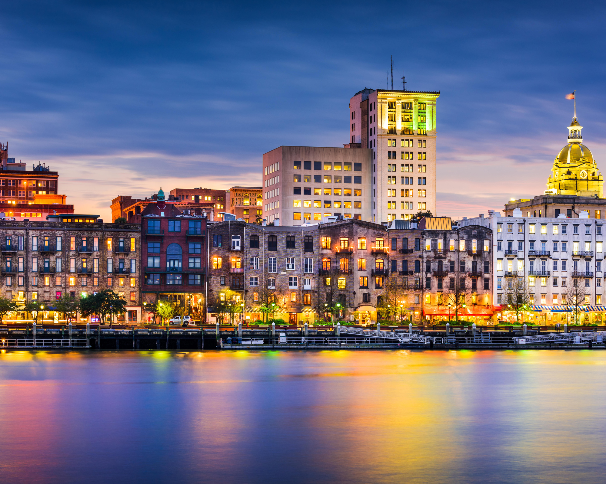 Savannah, GA, towntown skyline