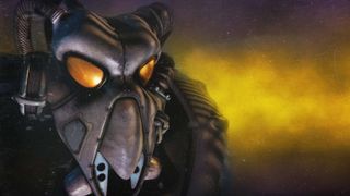 Keyart image for Fallout 2 showing a character in power armor 