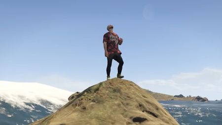 Actors staging a production of Hamlet in Grand Theft Auto Online in Grand Theft Hamlet