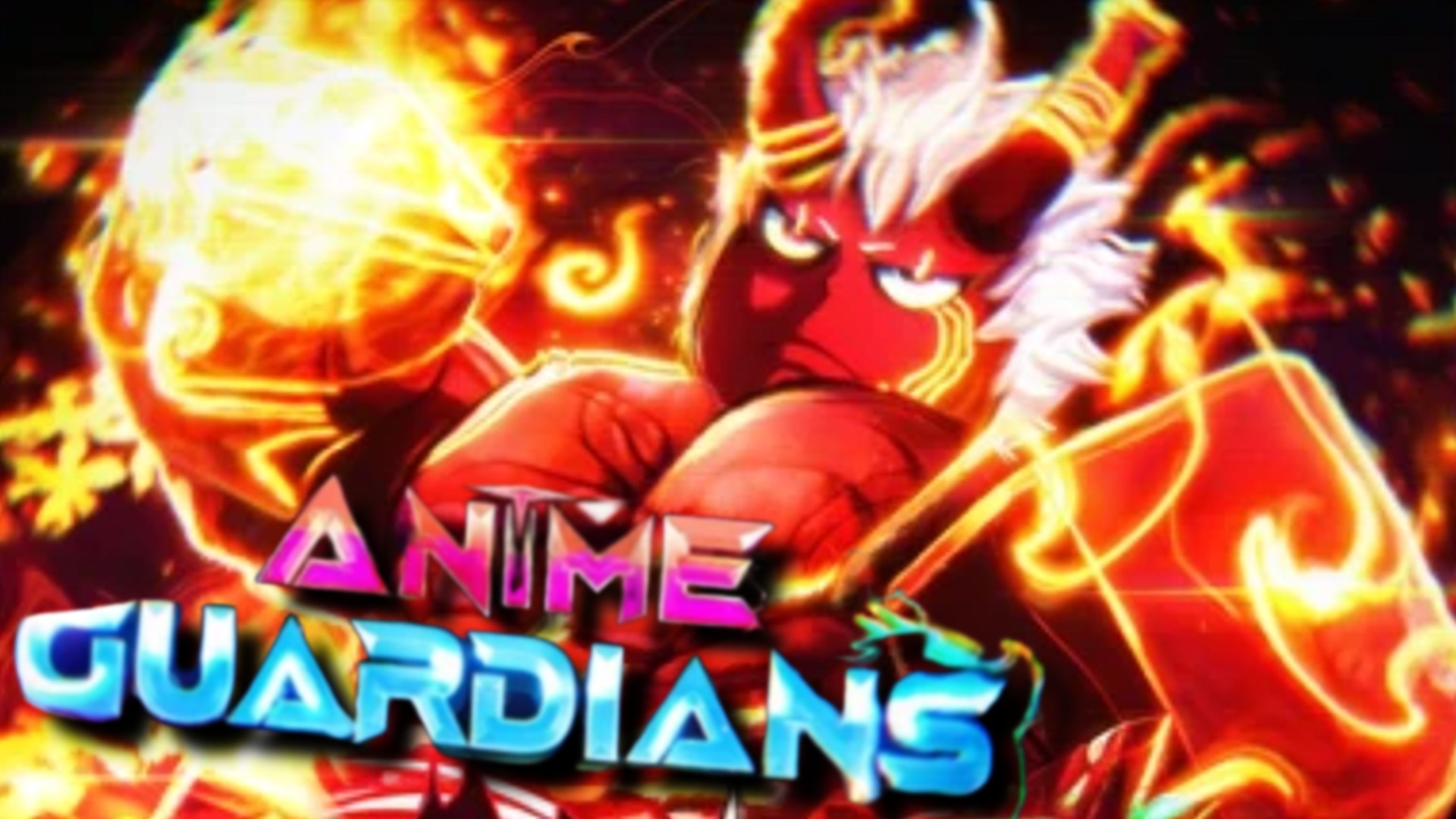 A red-skinned demon in a promotional image for Anime Guardians.