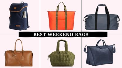 composite image of six best weekend bags for women