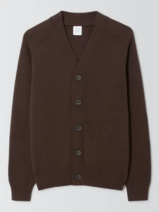 John Lewis Cotton & Cashmere Blend Knit Cardigan, Brazil Nut