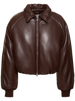 Faux Leather Premier Bomber - Black