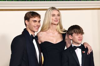 Rufus Kampa, Elizabeth Debicki and Fflyn Edwards attend the Los Angeles Premiere of Netflix's "The Crown" Season 6 Part 1