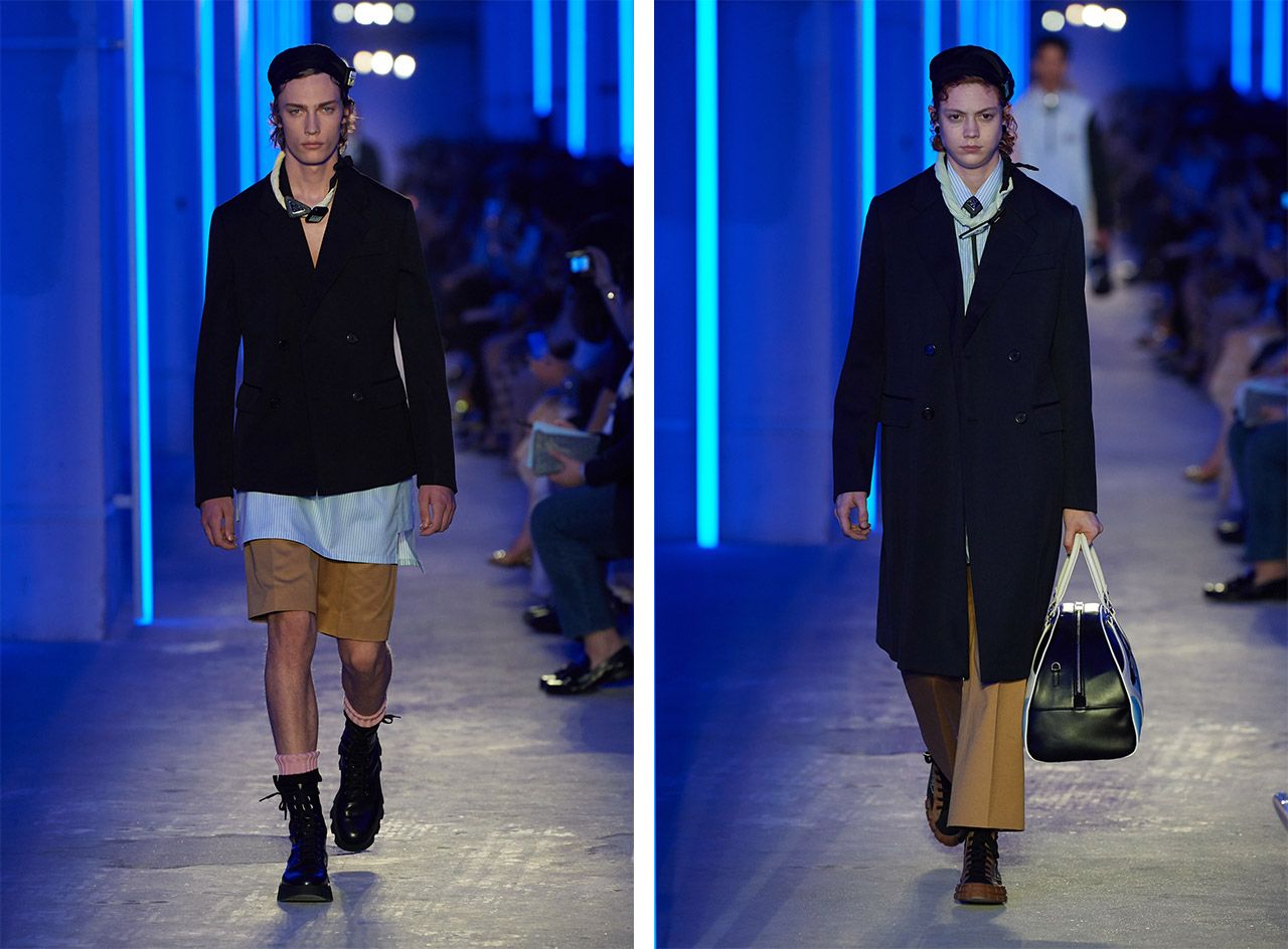 Male models on the catwalk at Prada Men&#039;s S/S 2020