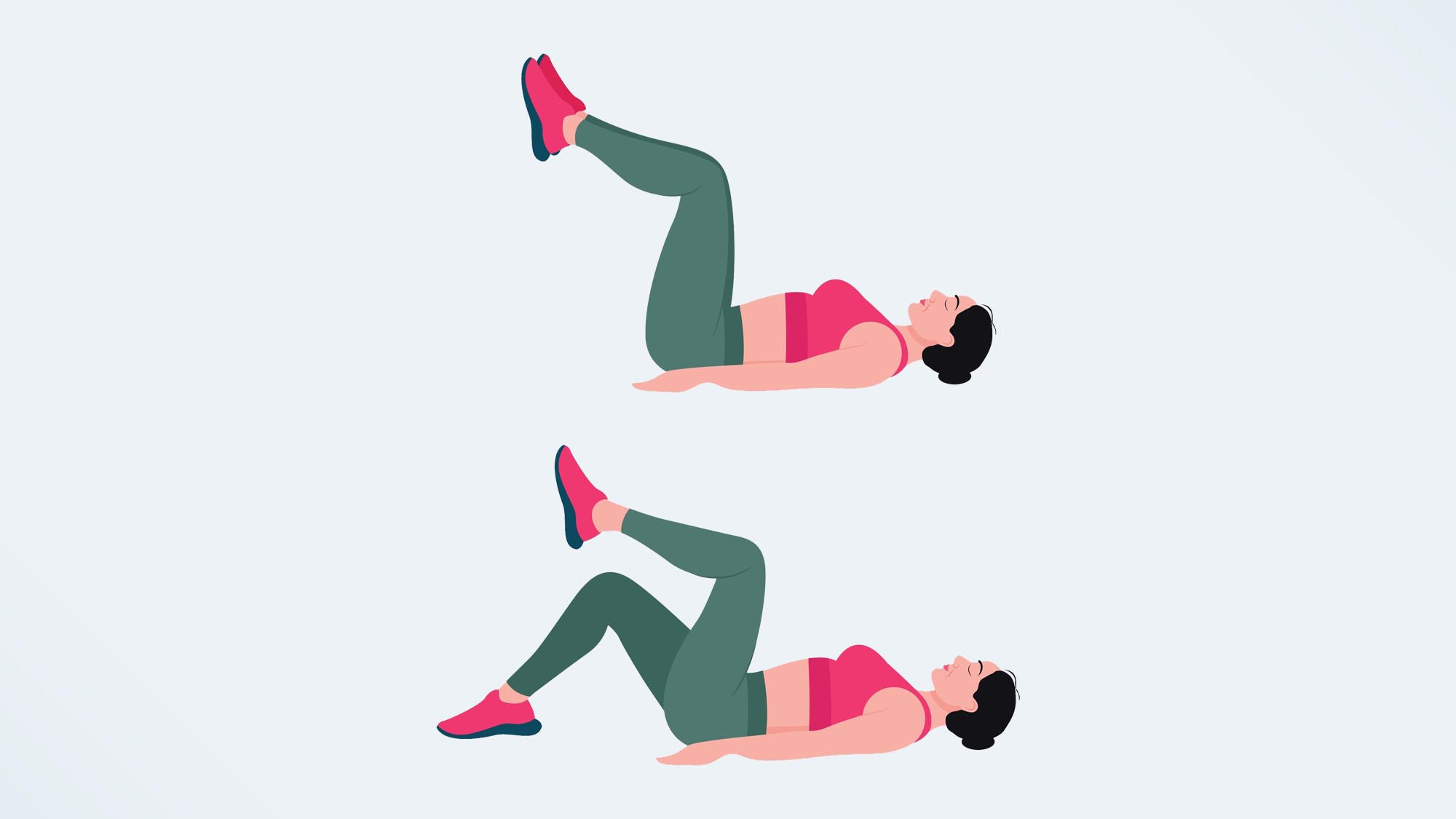 an illo of a woman doing a Pilates toe tap