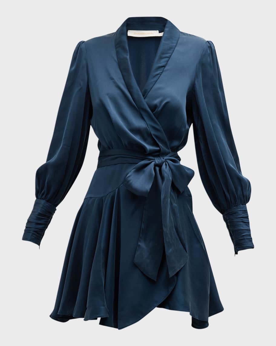 Silk Wrap Mini Dress