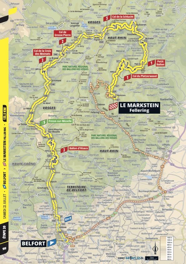 The map of stage 20 of the 2023 Tour de France