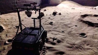 The Lunar rover "Max," from Clearpath Robotics, is being tested in a moon-like facility in Ottawa, Canada. The small company Mission Control is readying software systems in its facility for lunar exploration and beyond.