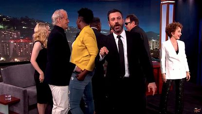 The new and old Ghostbusters mix it up on Jimmy Kimmel Live